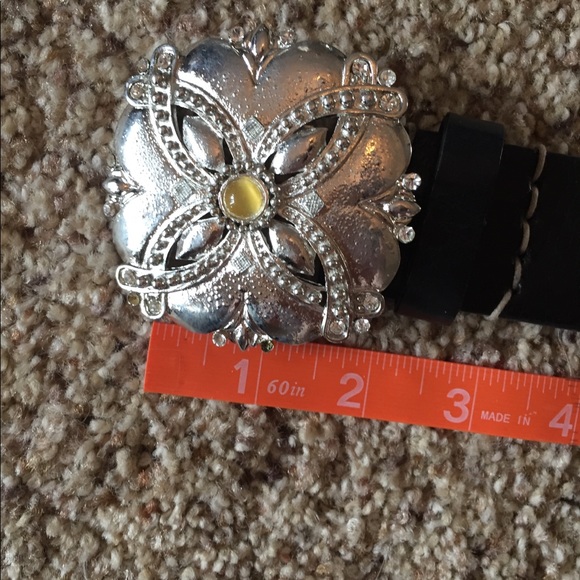 Black western belt with studs and bling 39” NEW - Picture 5 of 6